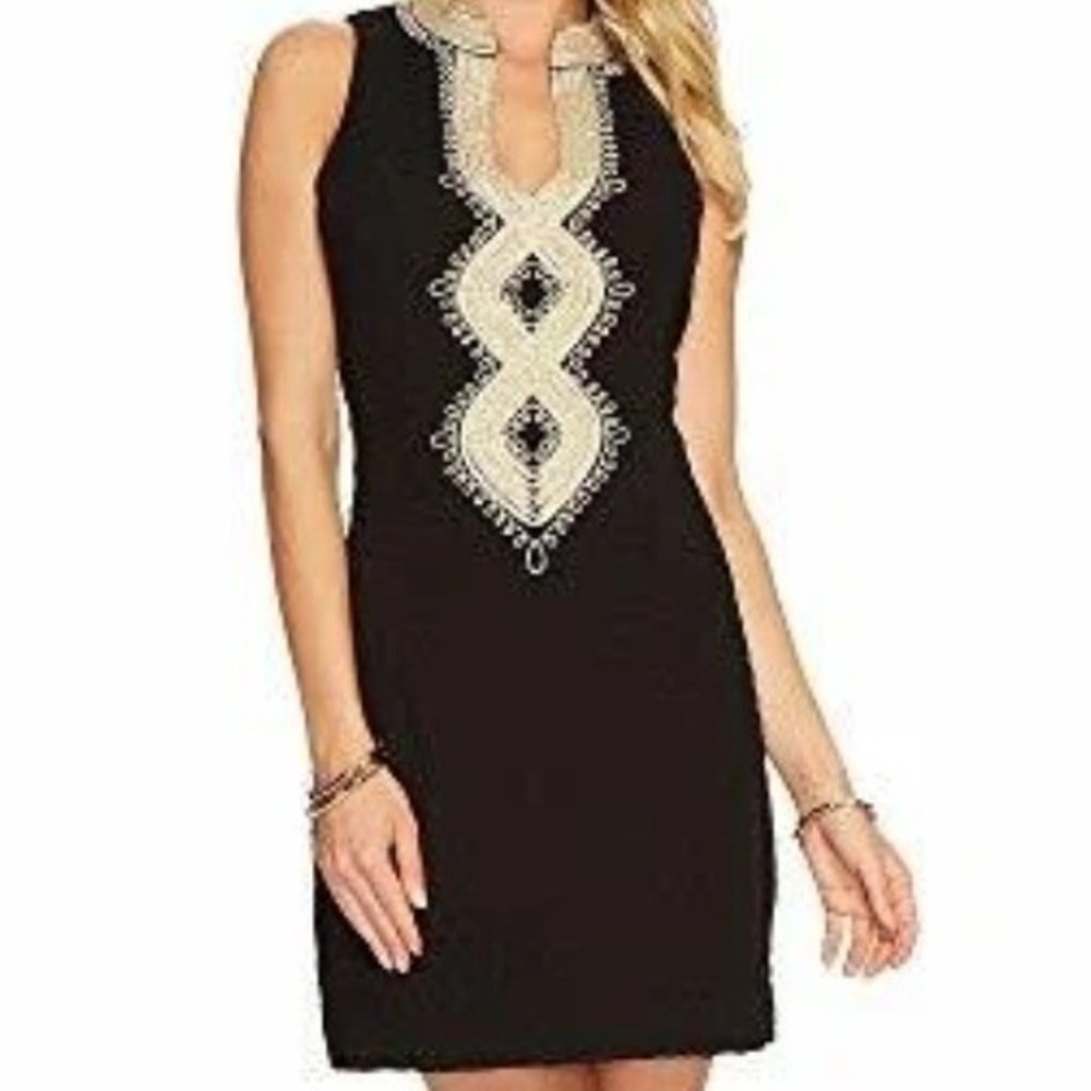 Lilly Pulitzer Alexa Shift Dess Onyx Black wedding cocktail career preppy chic